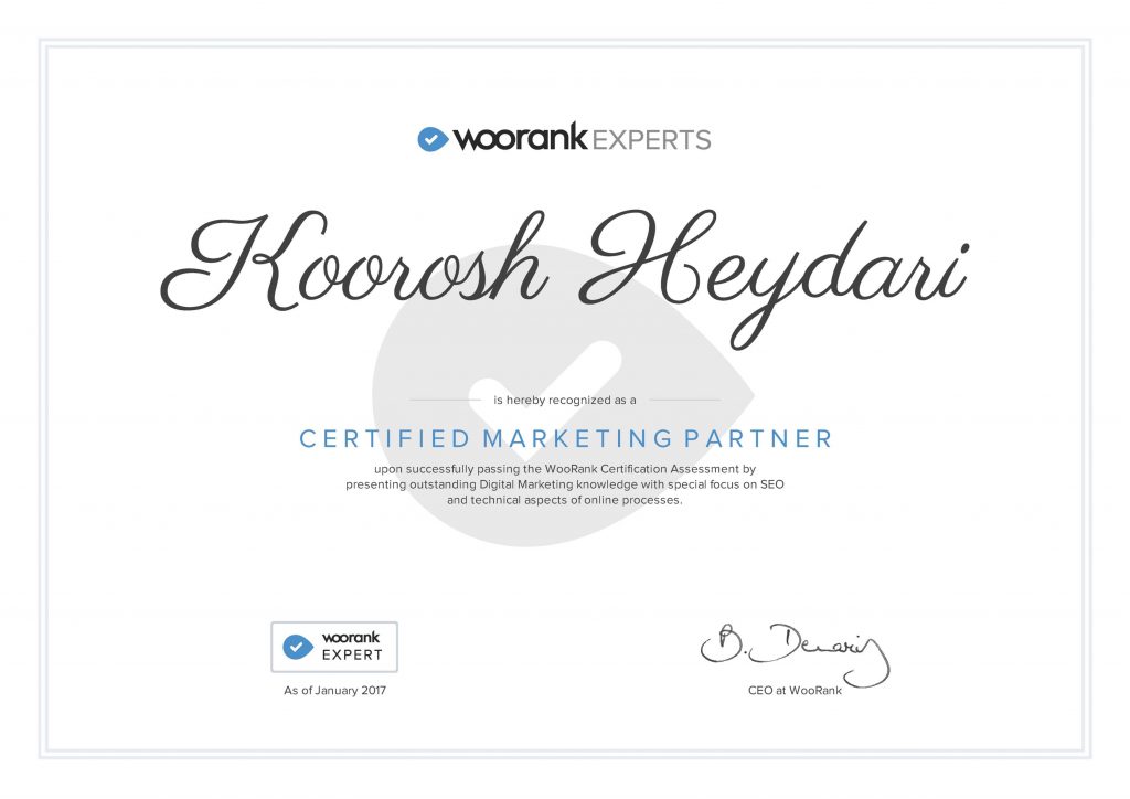 مدرک سئو Woorank مدرک سئو Woorank